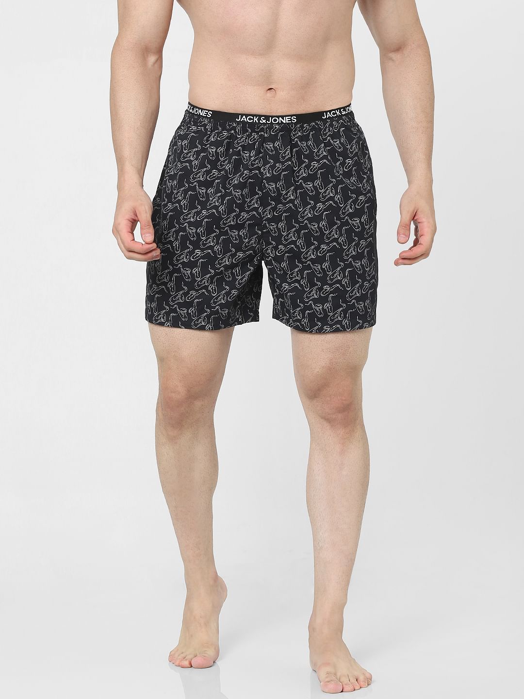 Black Printed Boxers - S