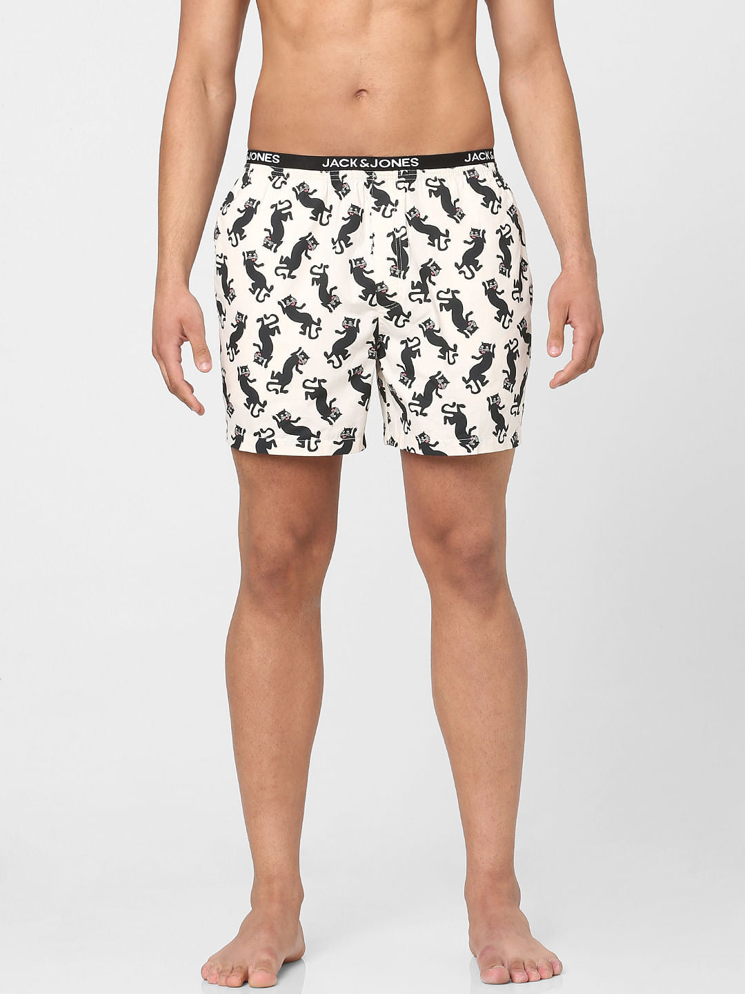 White Cat Print Boxers