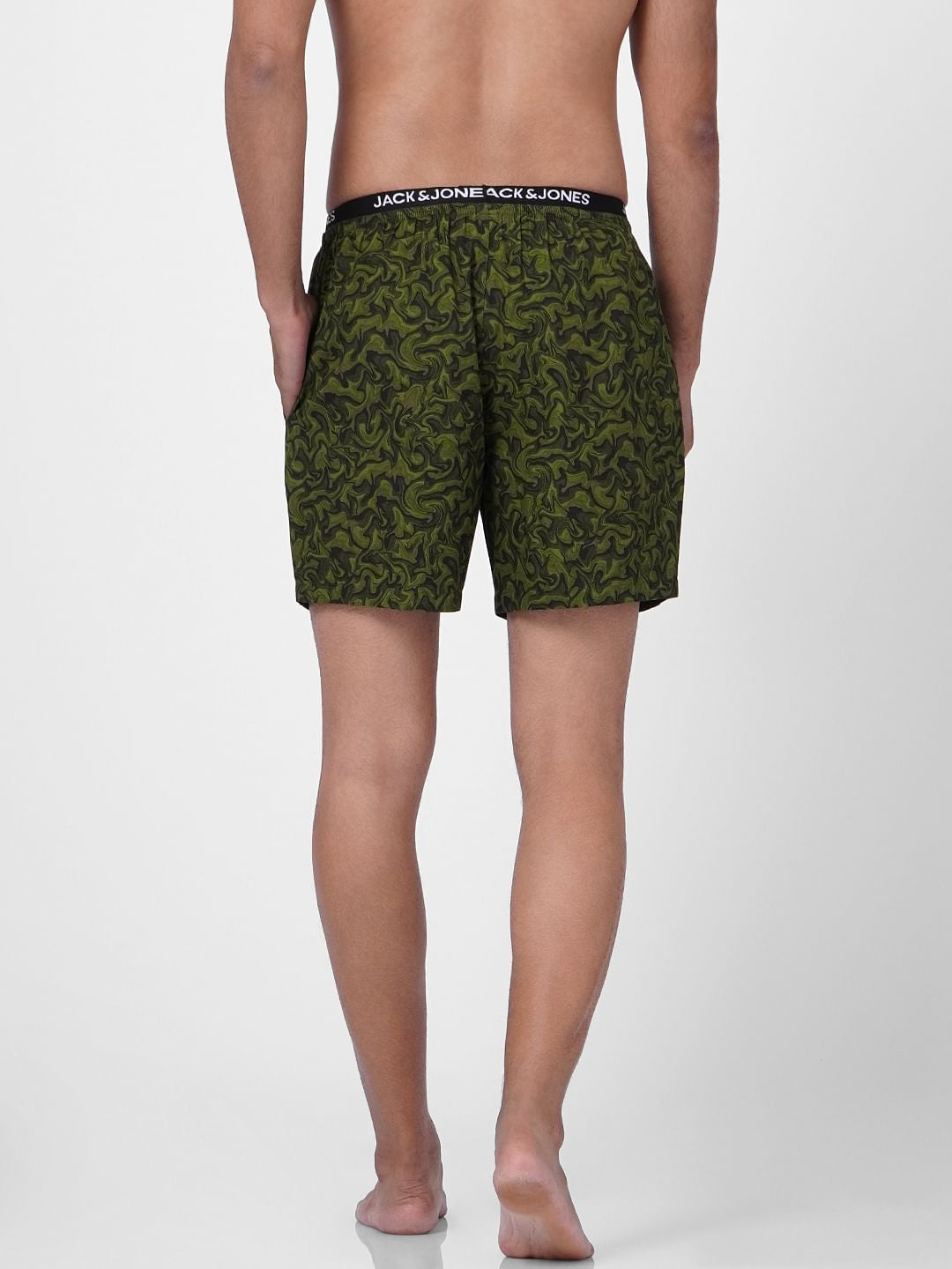 Green Cotton Printed Boxers