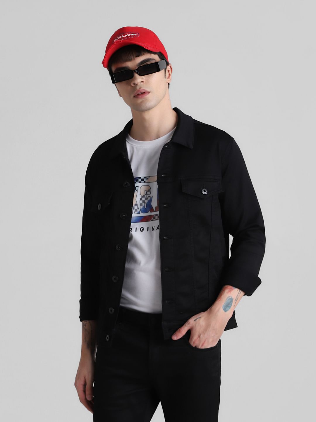 Black Denim Jacket - M
