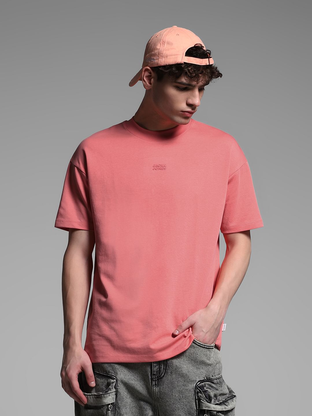 Pink Knitted Oversized T-shirt - XXL