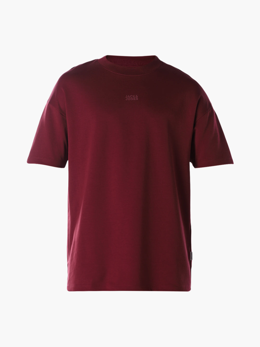 Logo Text Oversized Knit T-shirt - Dark Red