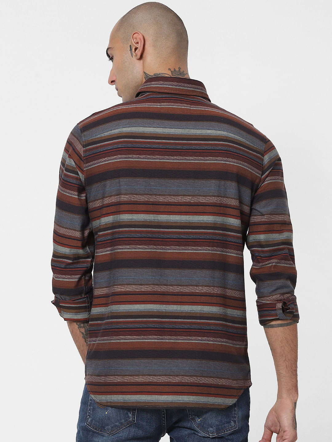 Red Striped Full Sleeves Shirt
