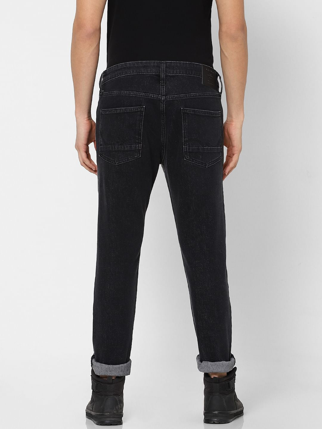 Grey Low Rise Two-Toned Skinny Jeans