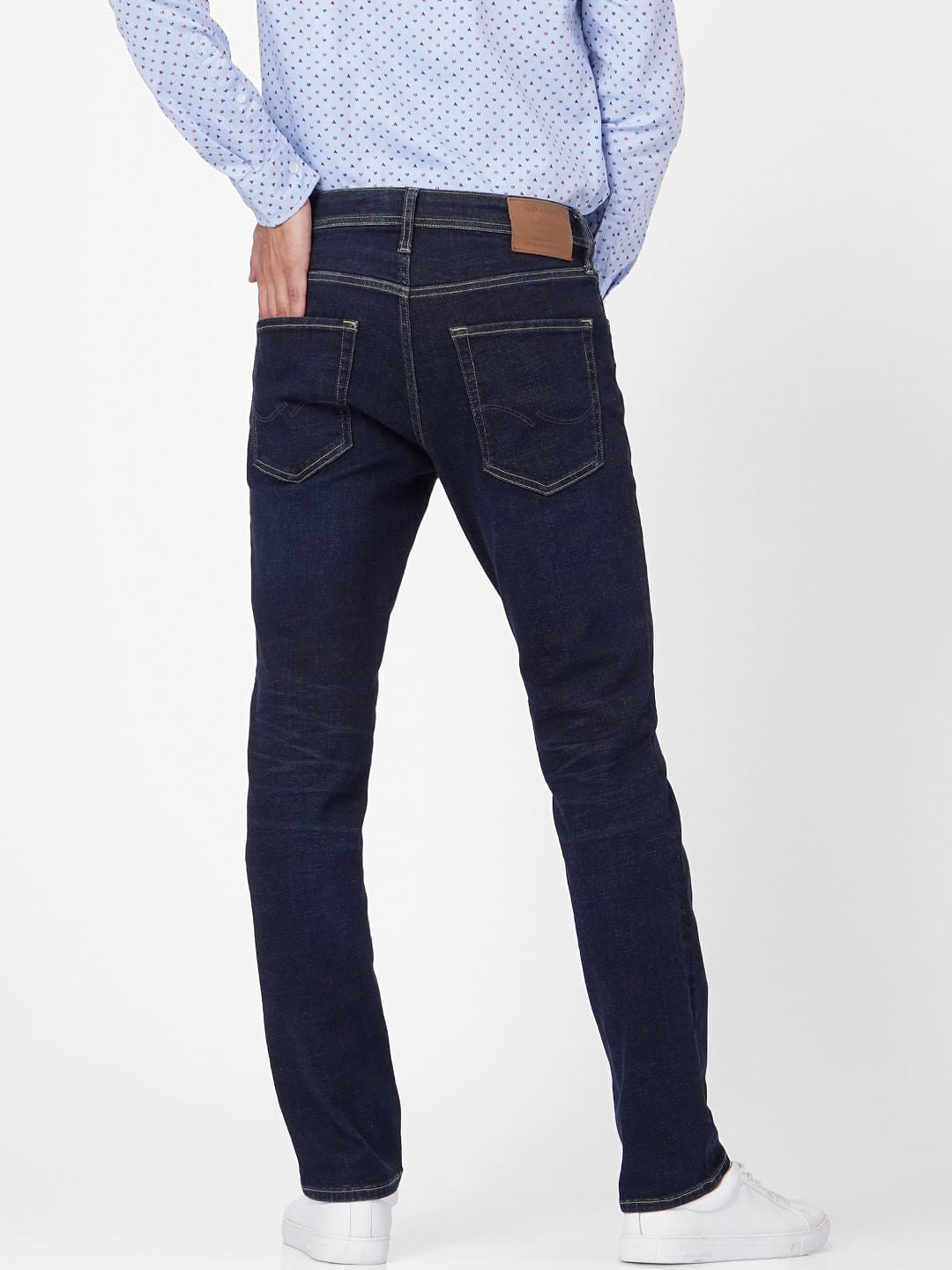 Blue Mid Rise Clark Regular Fit Jeans