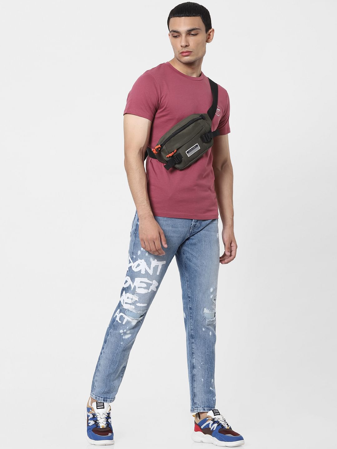 Blue Mid Rise Erik Anti Fit Jeans - 28/30
