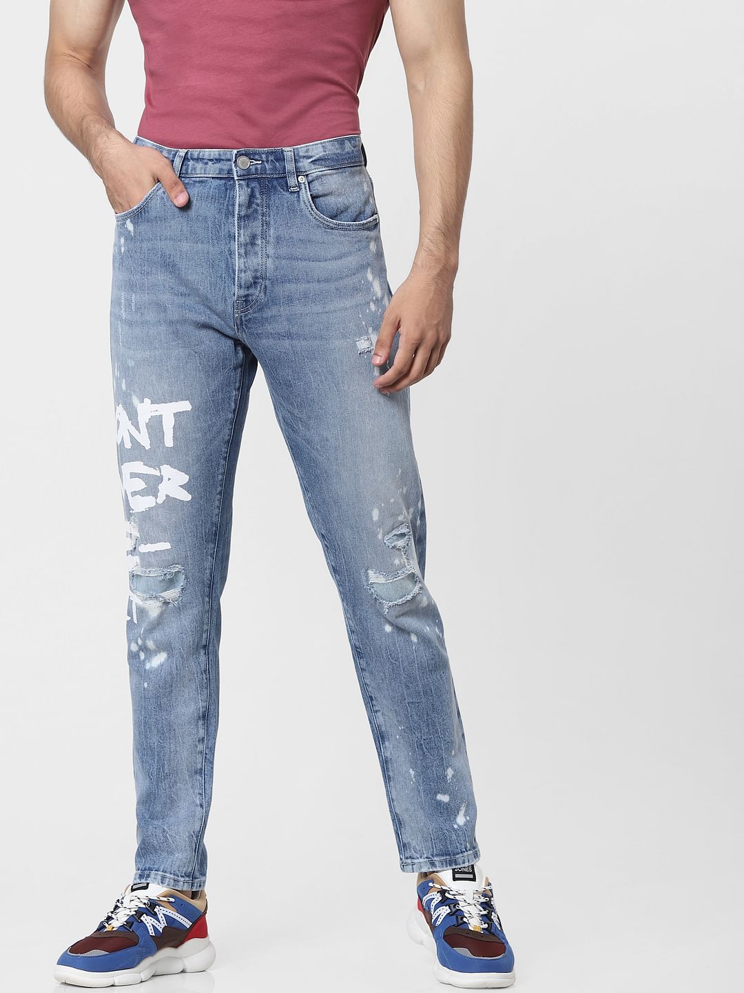 Blue Mid Rise Erik Anti Fit Jeans