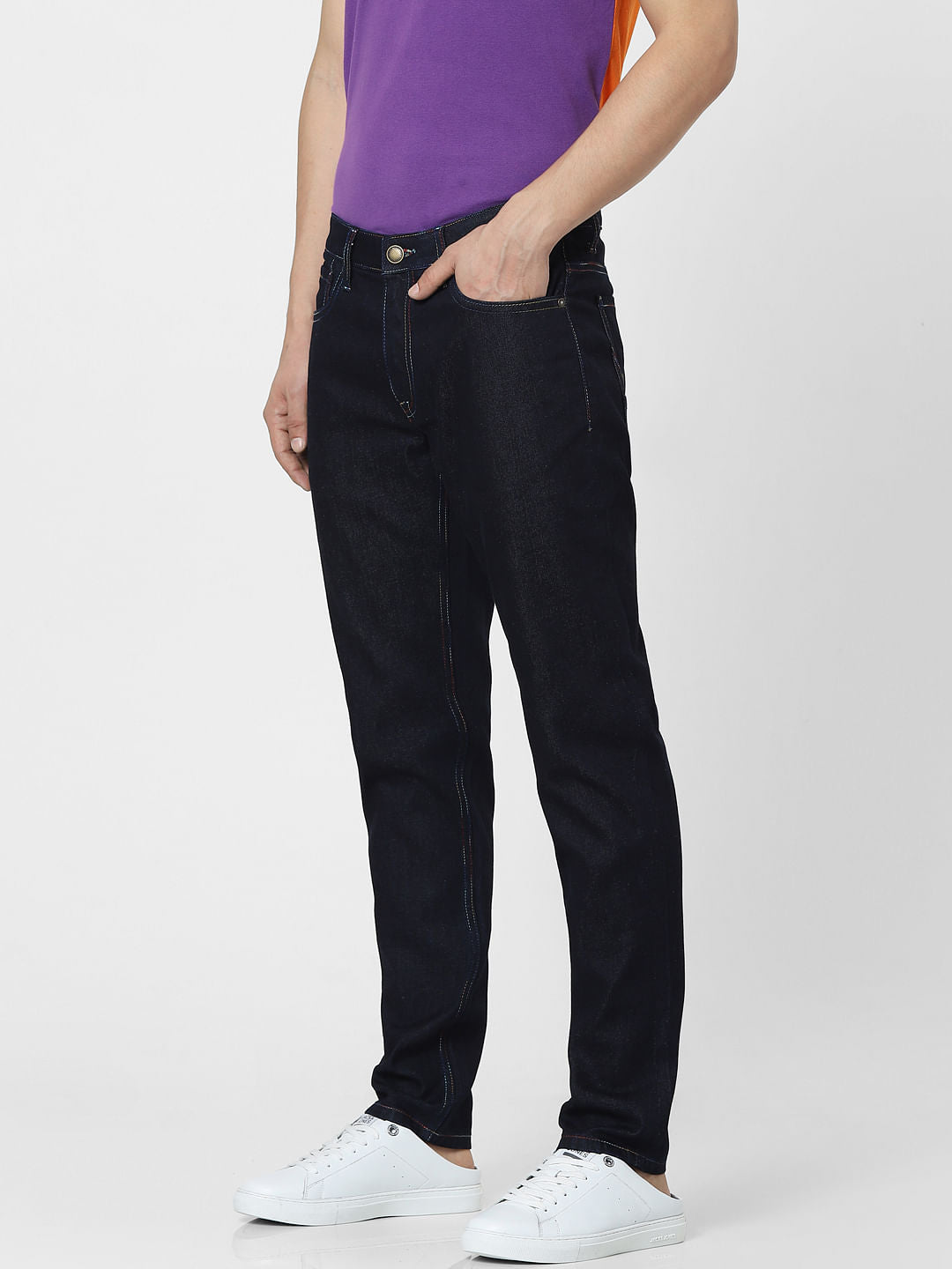 Dark Blue Low Rise Glenn Slim Jeans