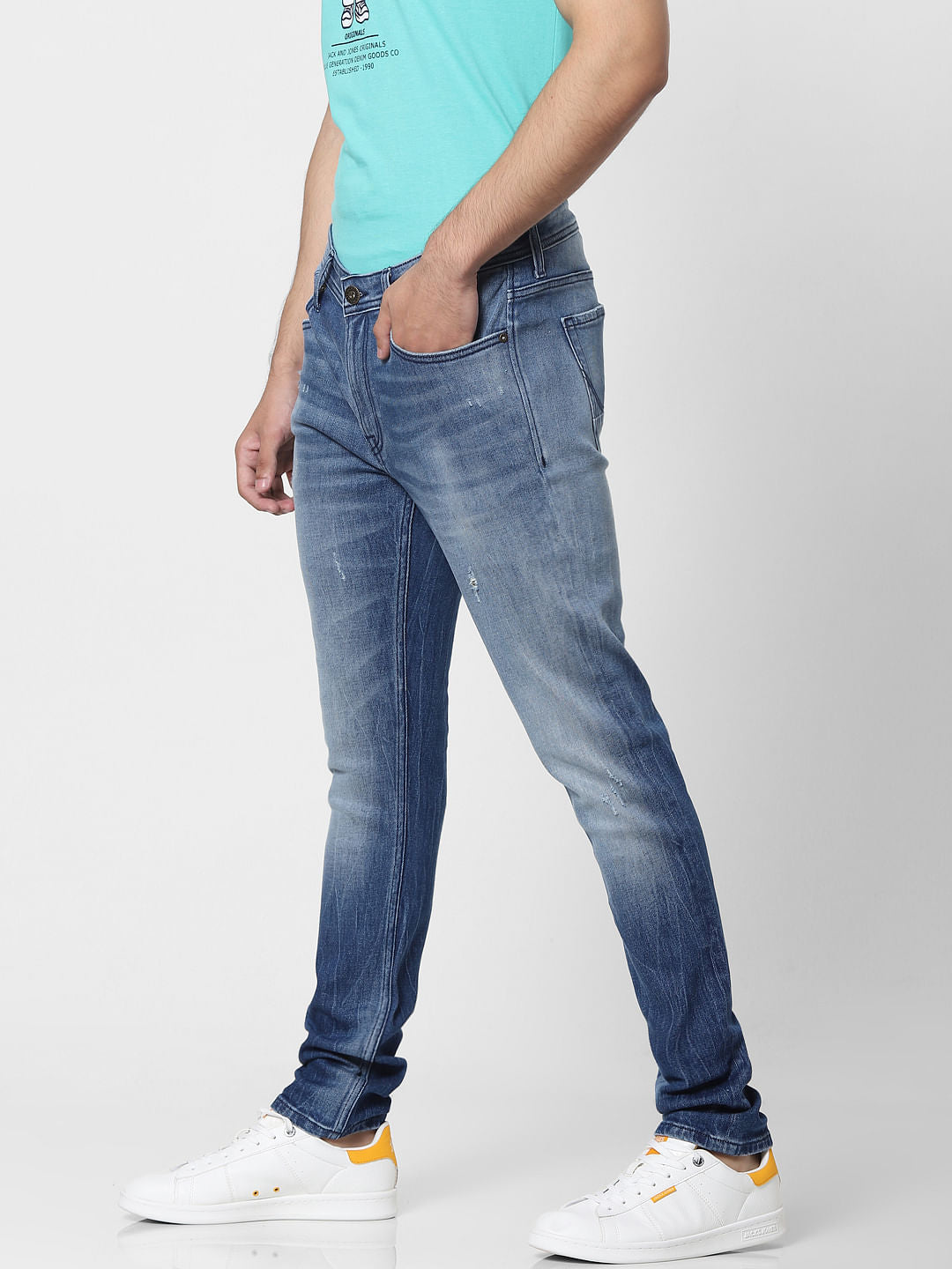 Blue Low Rise Liam Skinny Fit Jeans