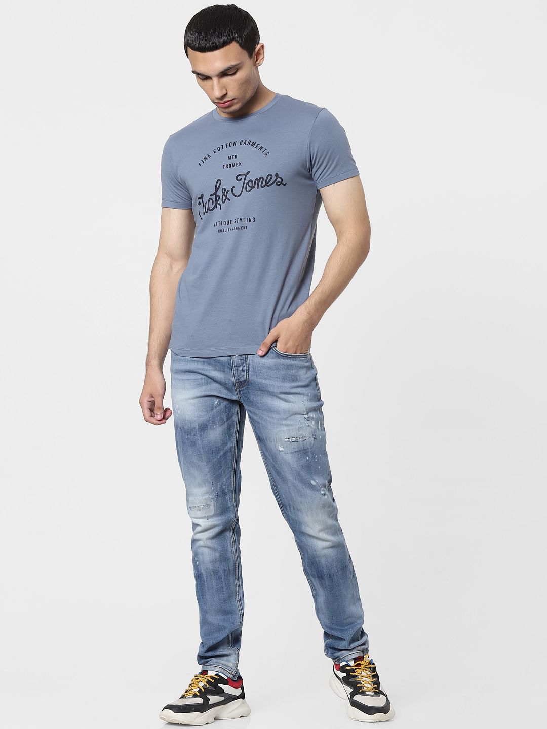 Blue Low Rise Glenn Slim Jeans - 28/30