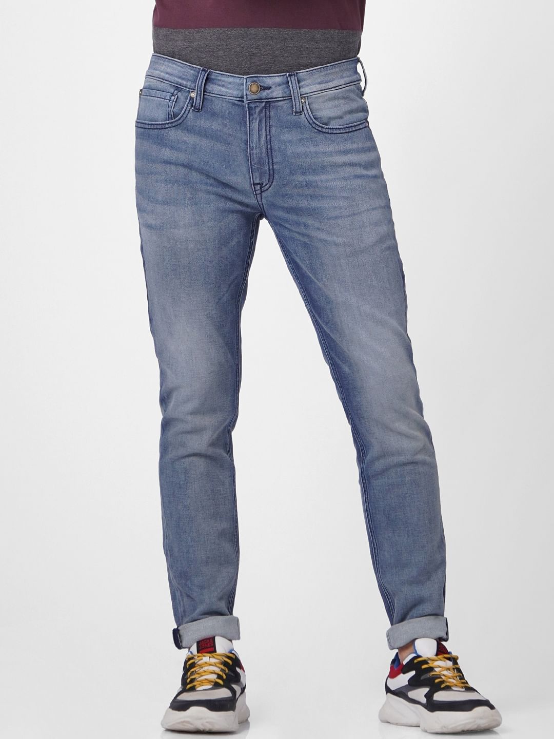 Blue Low Rise Glenn Slim Jeans