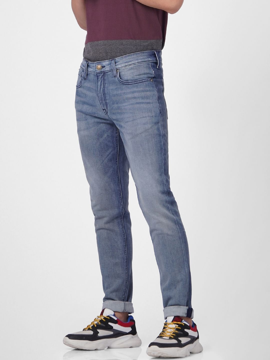 Blue Low Rise Glenn Slim Jeans