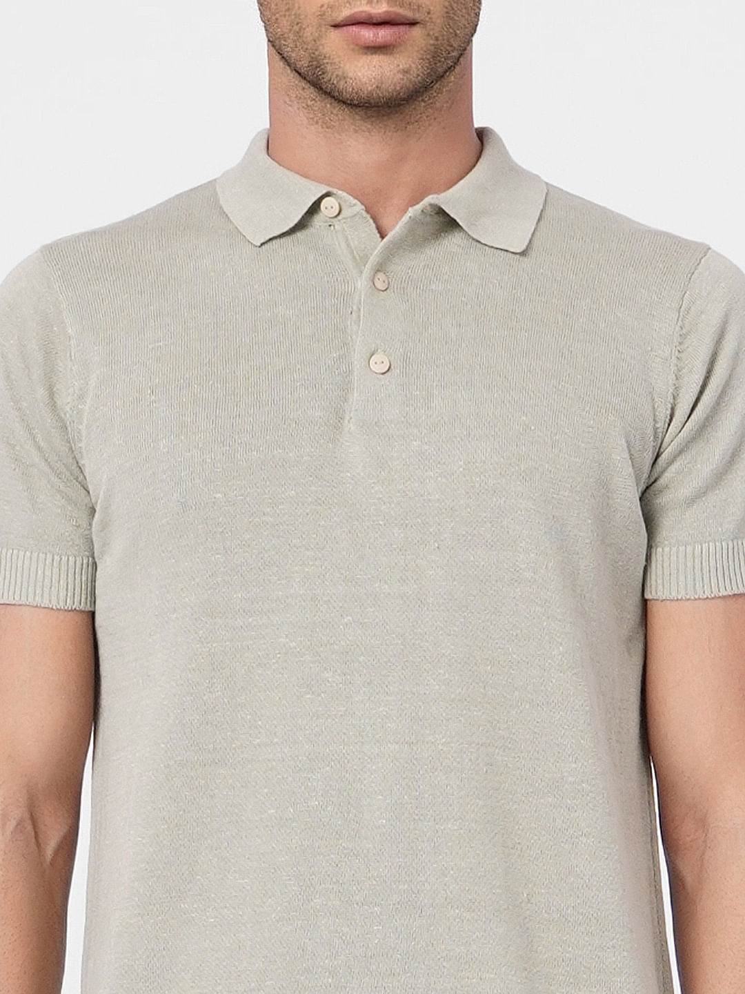 Light Green Linen Polo
