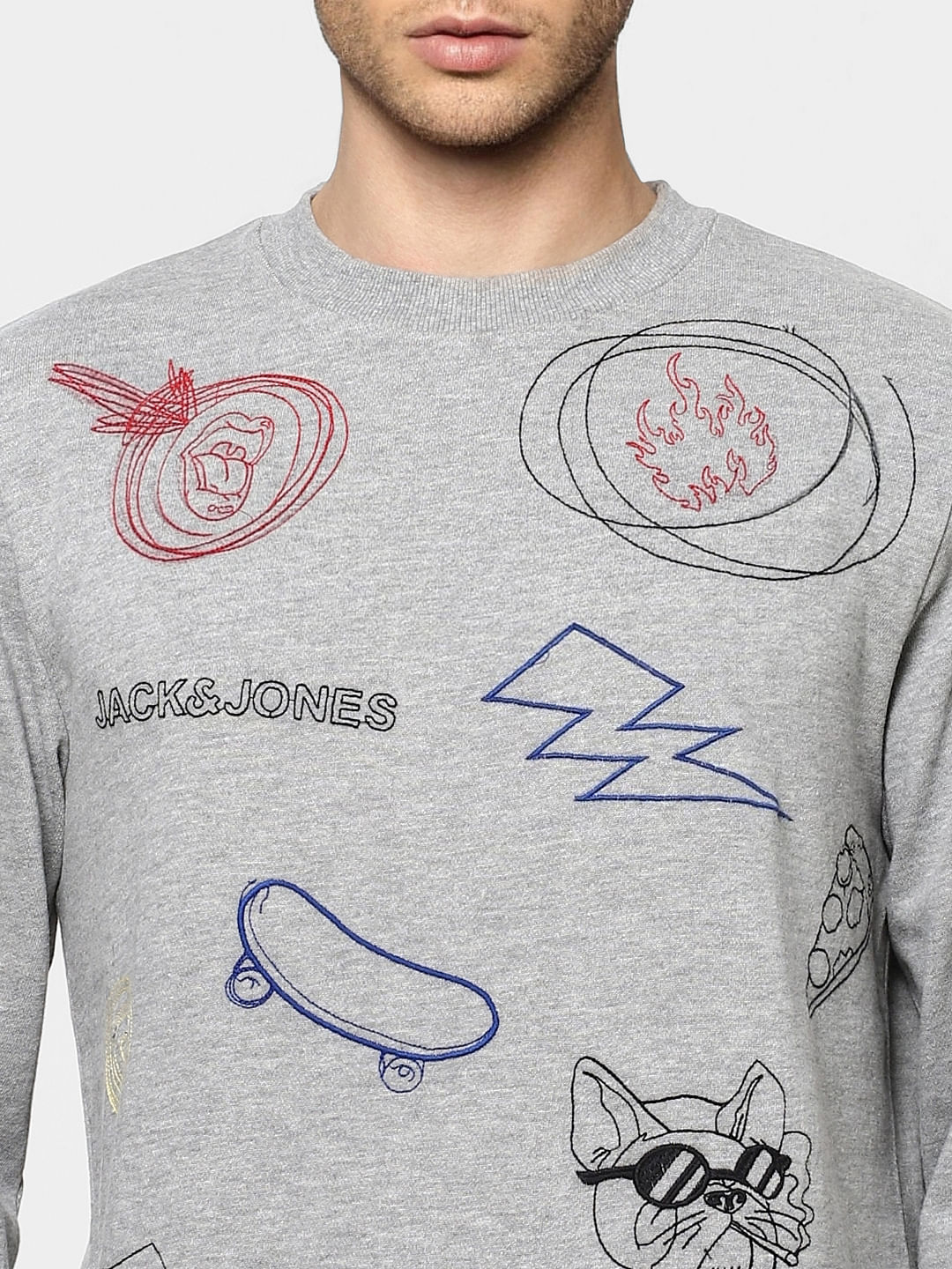 Grey Graphic Printed Sweatshirt