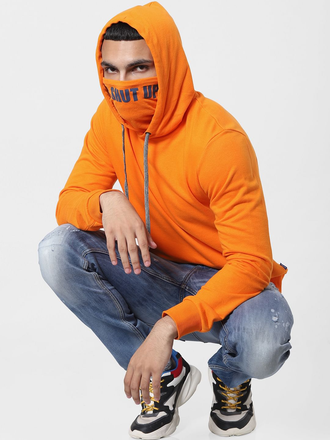 Orange Hooded Sweatshirt - S