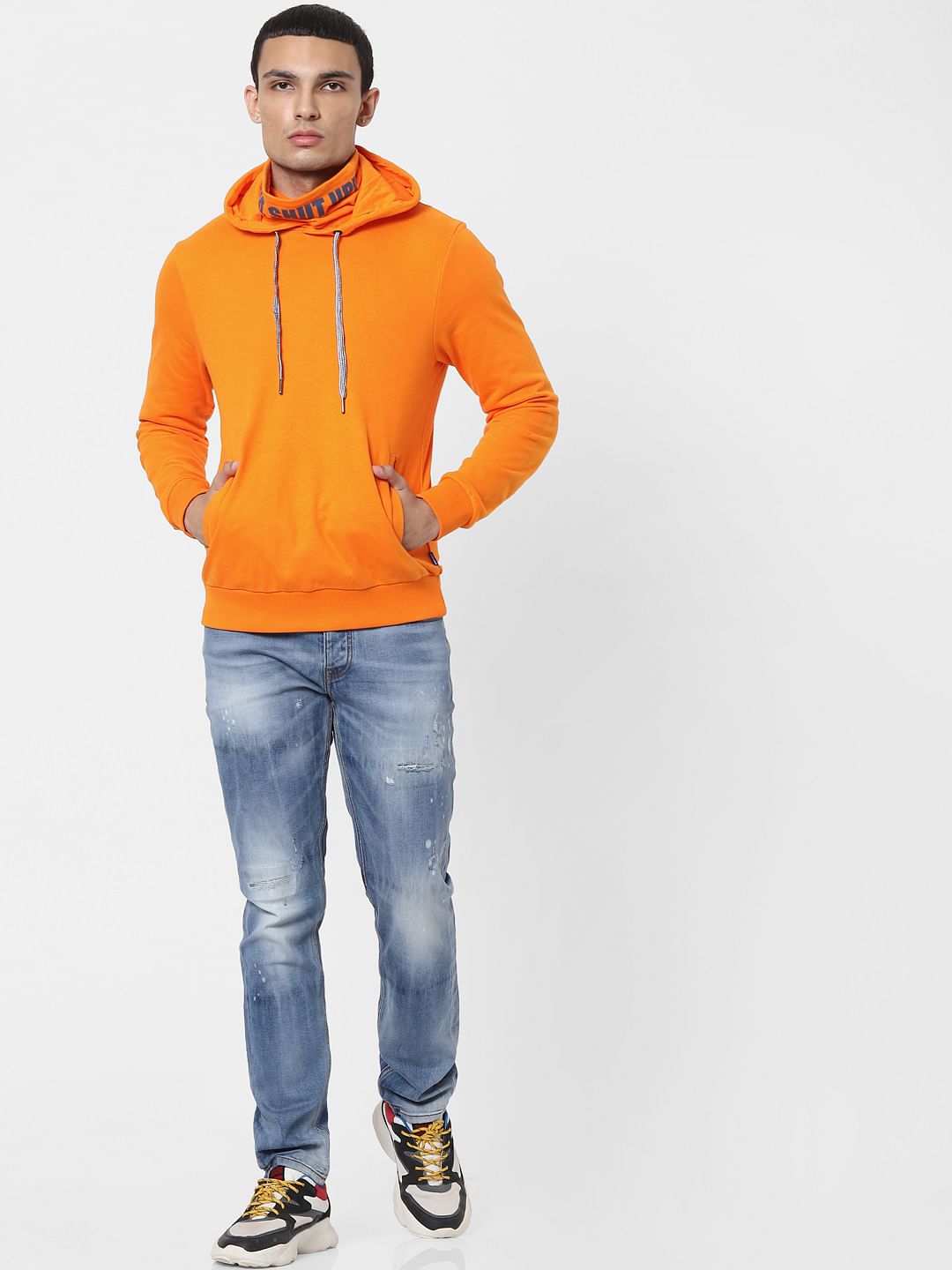 Orange Hooded Sweatshirt