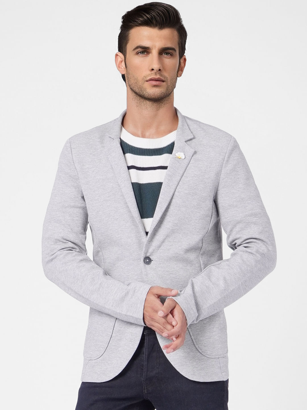 Light Grey Knitted Blazer