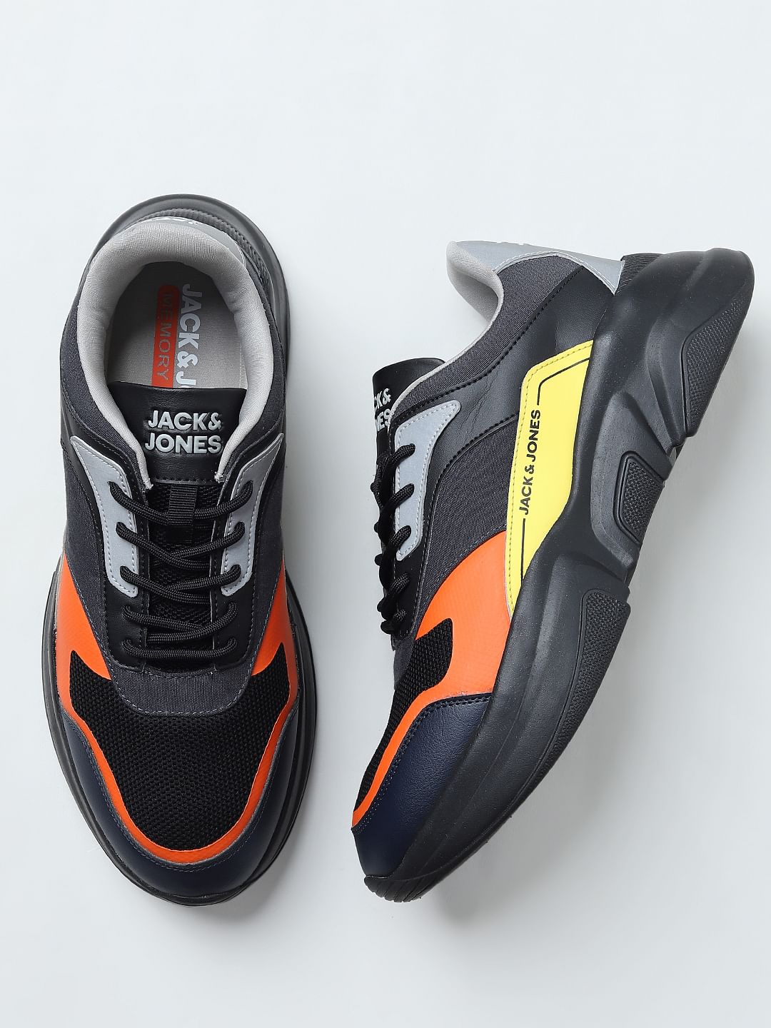 black Chunky Colourblocked Sneakers