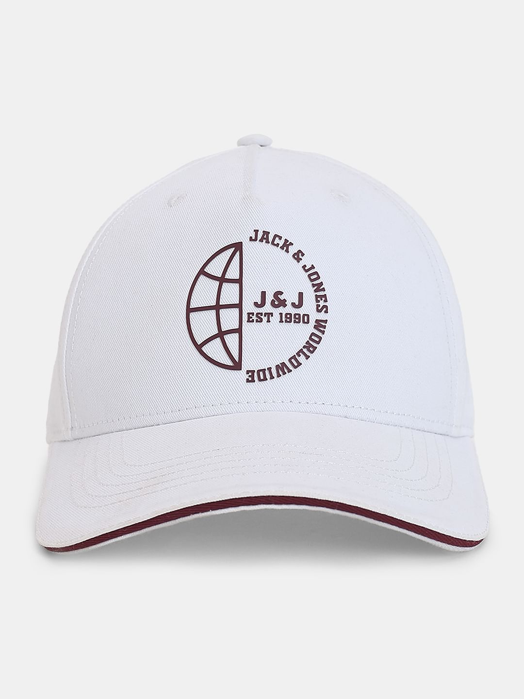 White Logo Print Baseball Cap - ONE