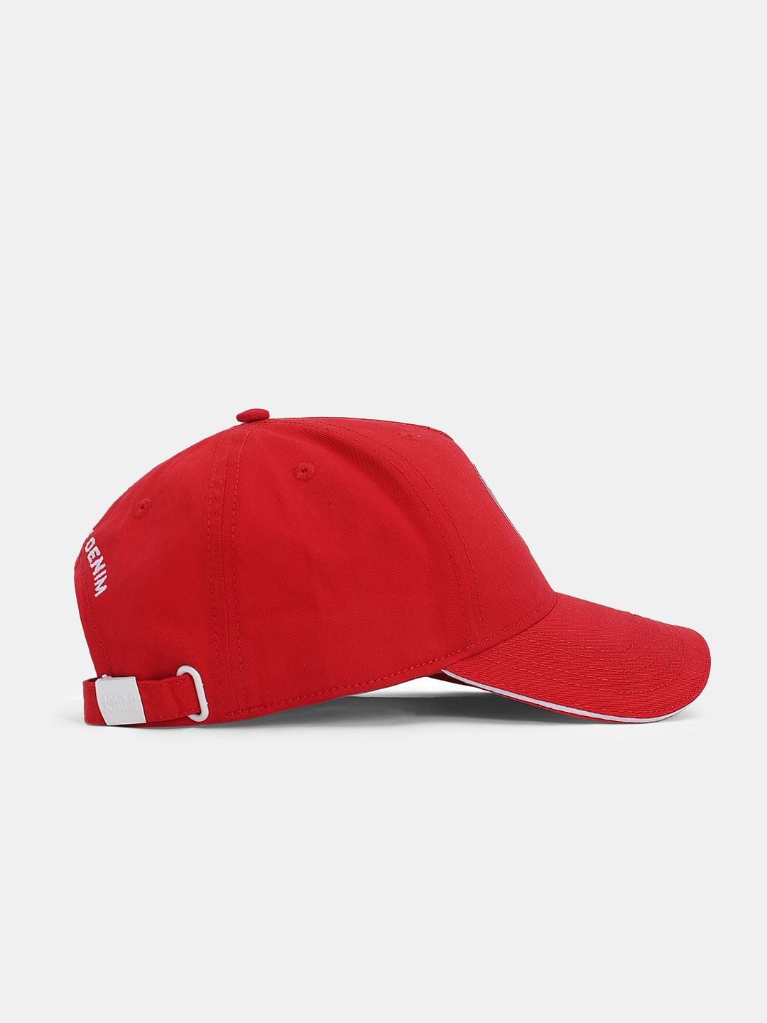Red Logo Print Baseball Cap