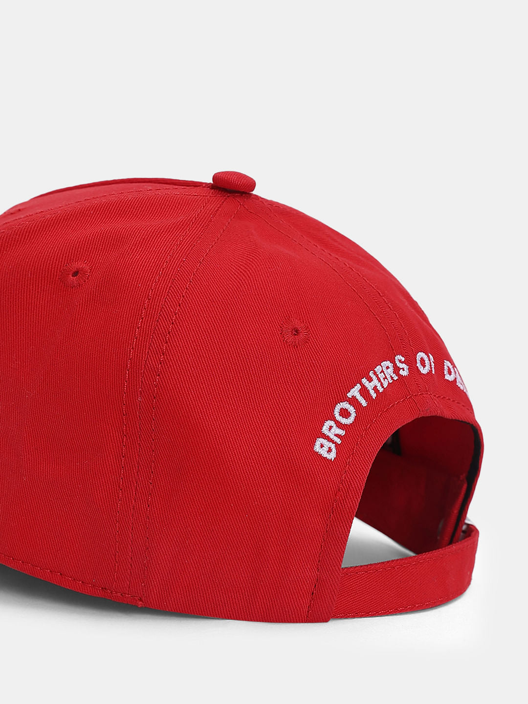 Red Logo Print Baseball Cap