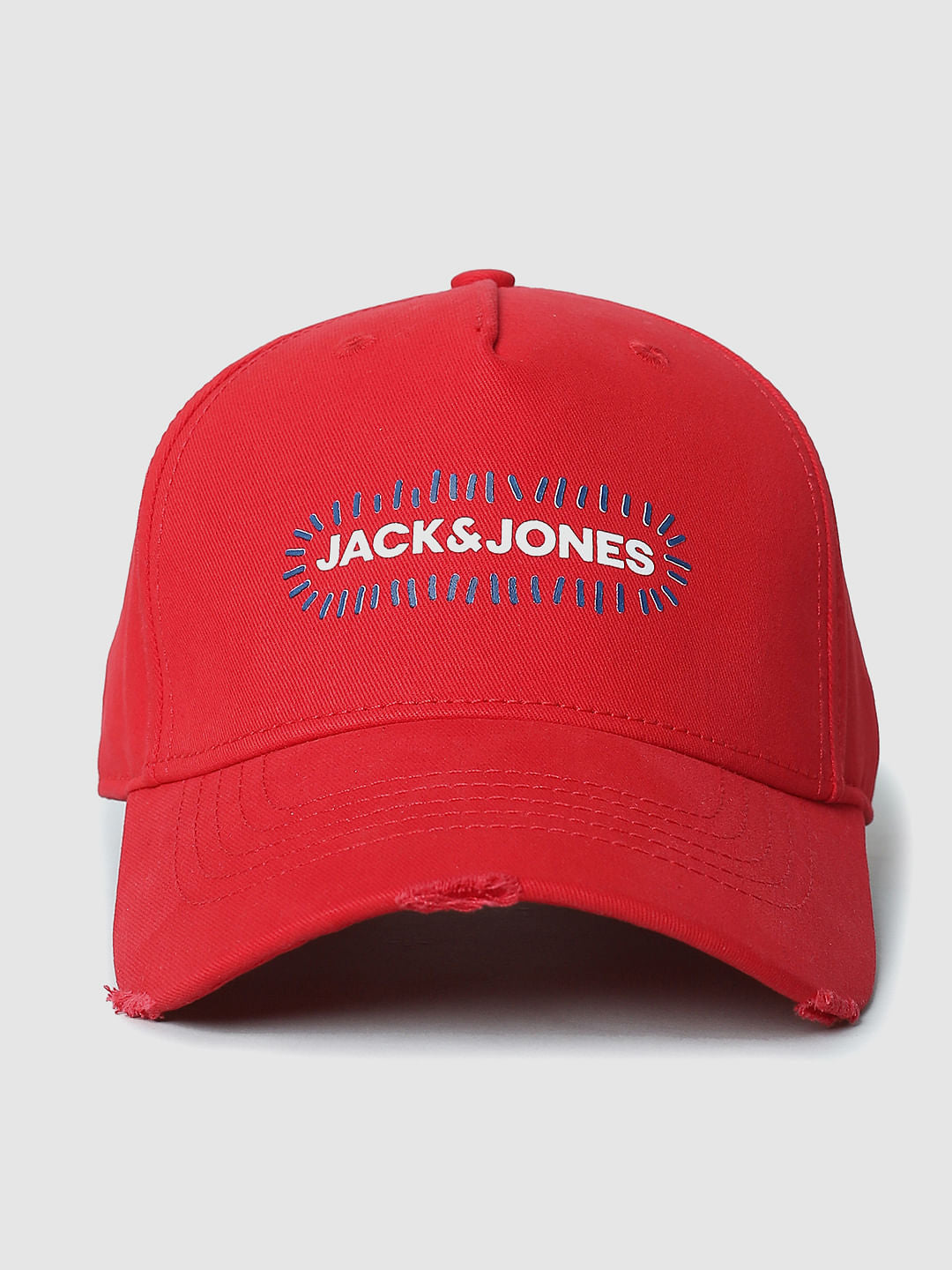 Red Logo Print Baseball Cap
