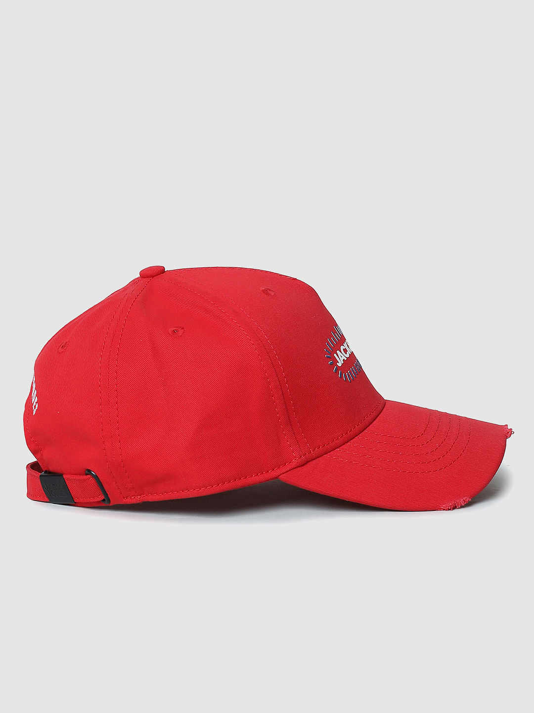 Red Logo Print Baseball Cap