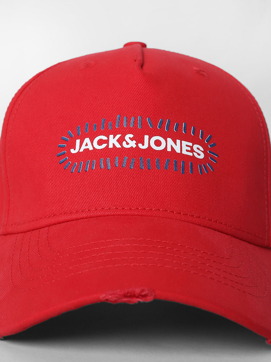 Red Logo Print Baseball Cap
