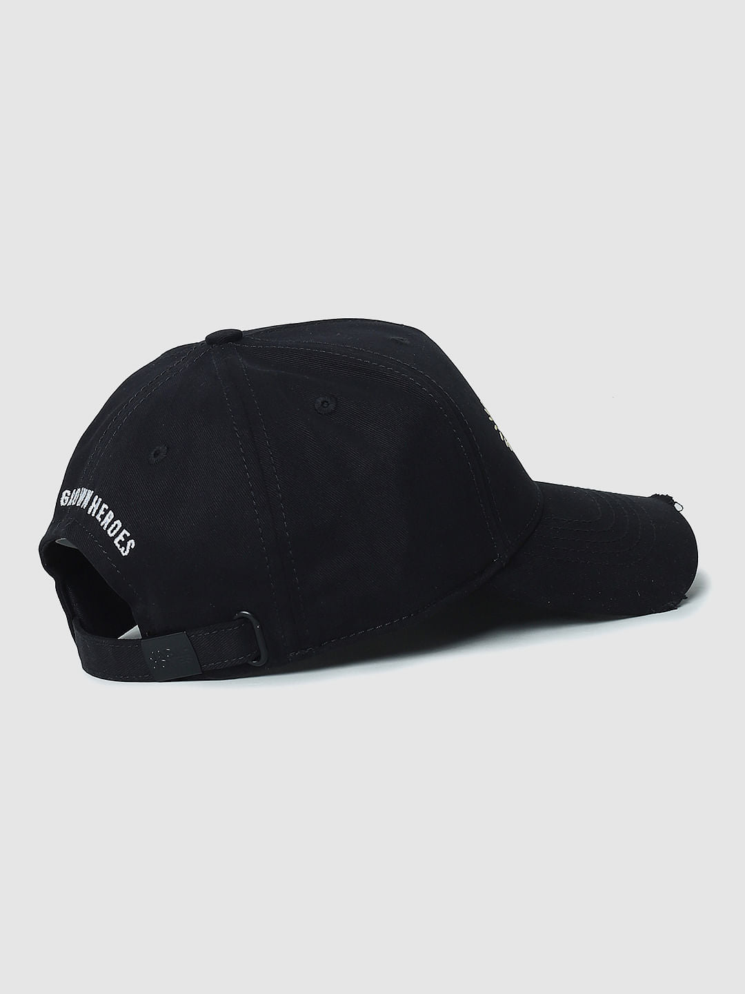 Black Logo Print Baseball Cap