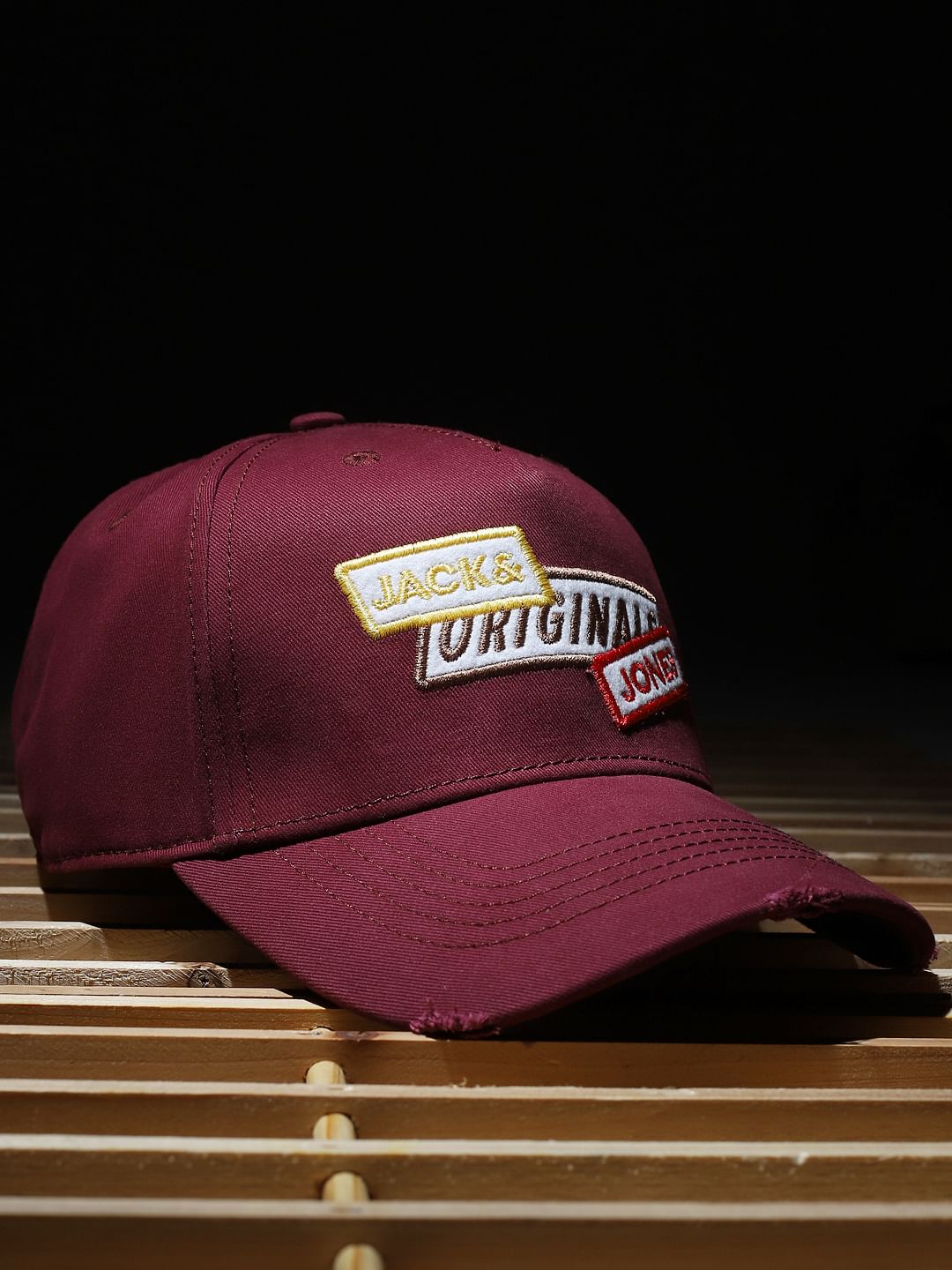 Maroon Badge Print Baseball Cap - ONE
