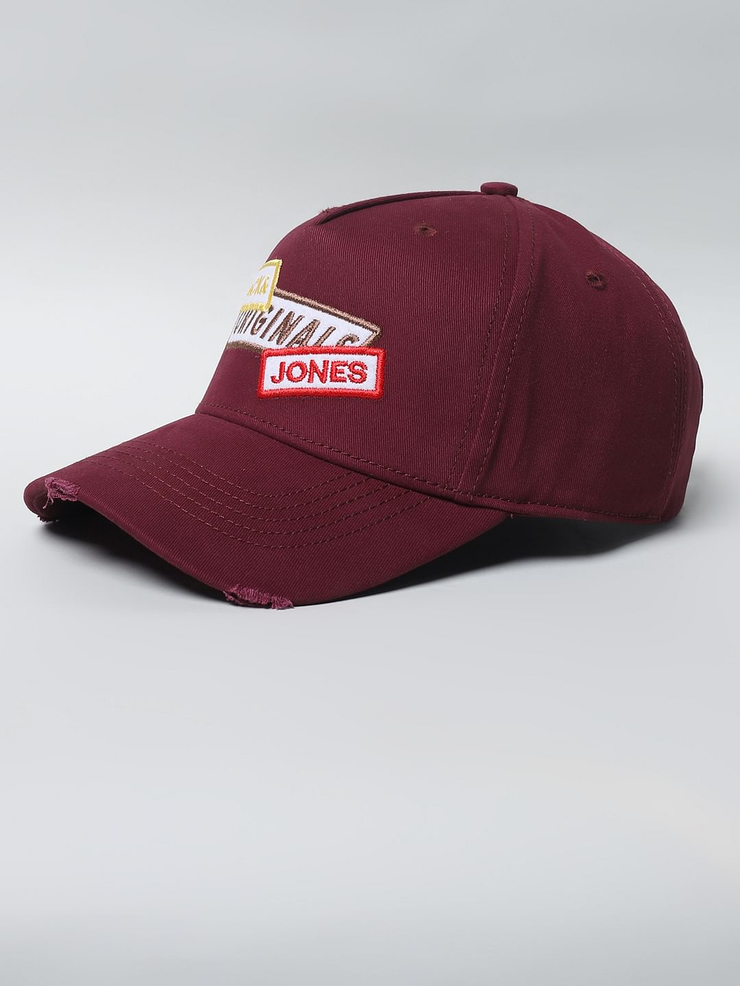 Maroon Badge Print Baseball Cap