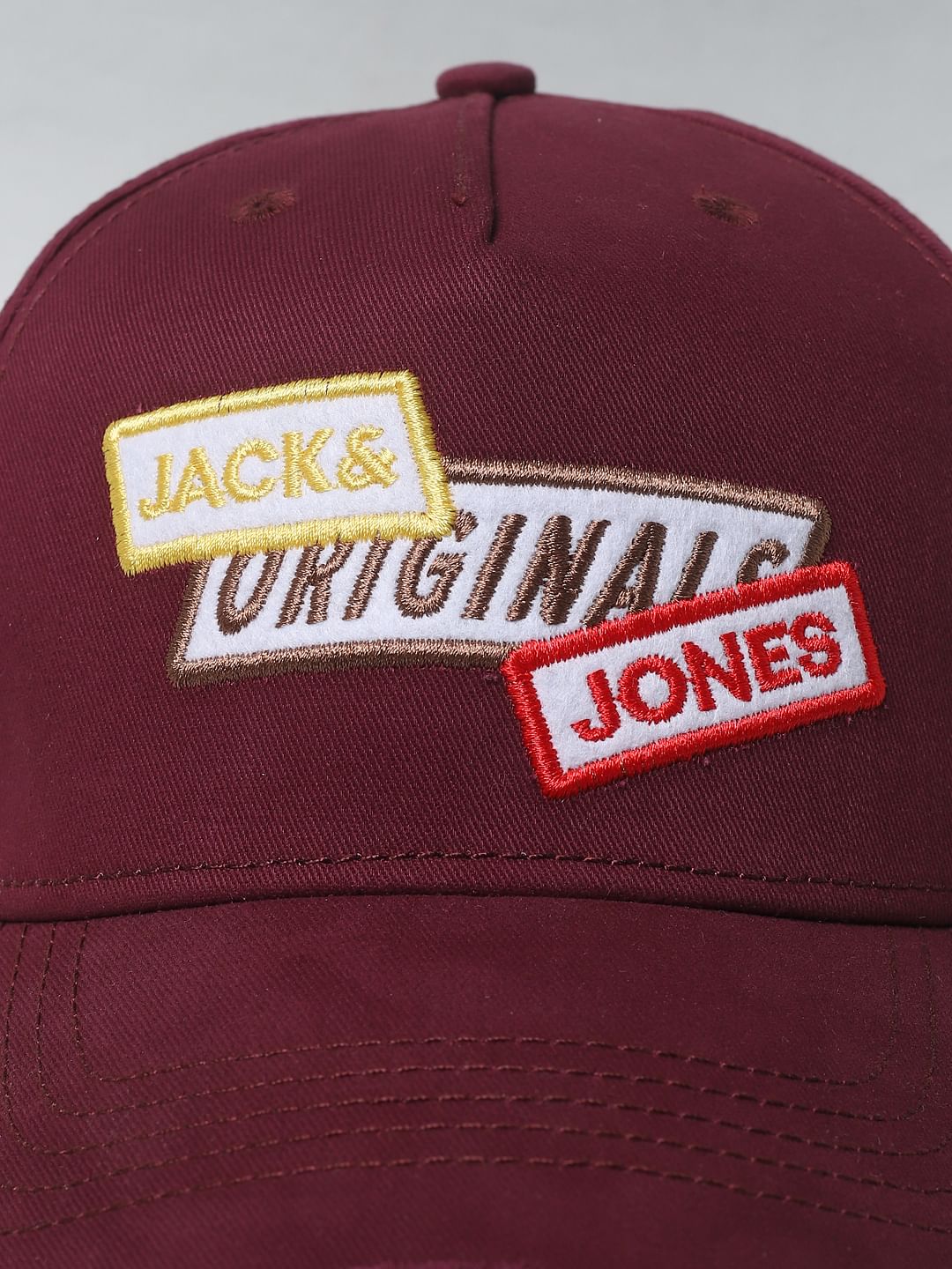 Maroon Badge Print Baseball Cap