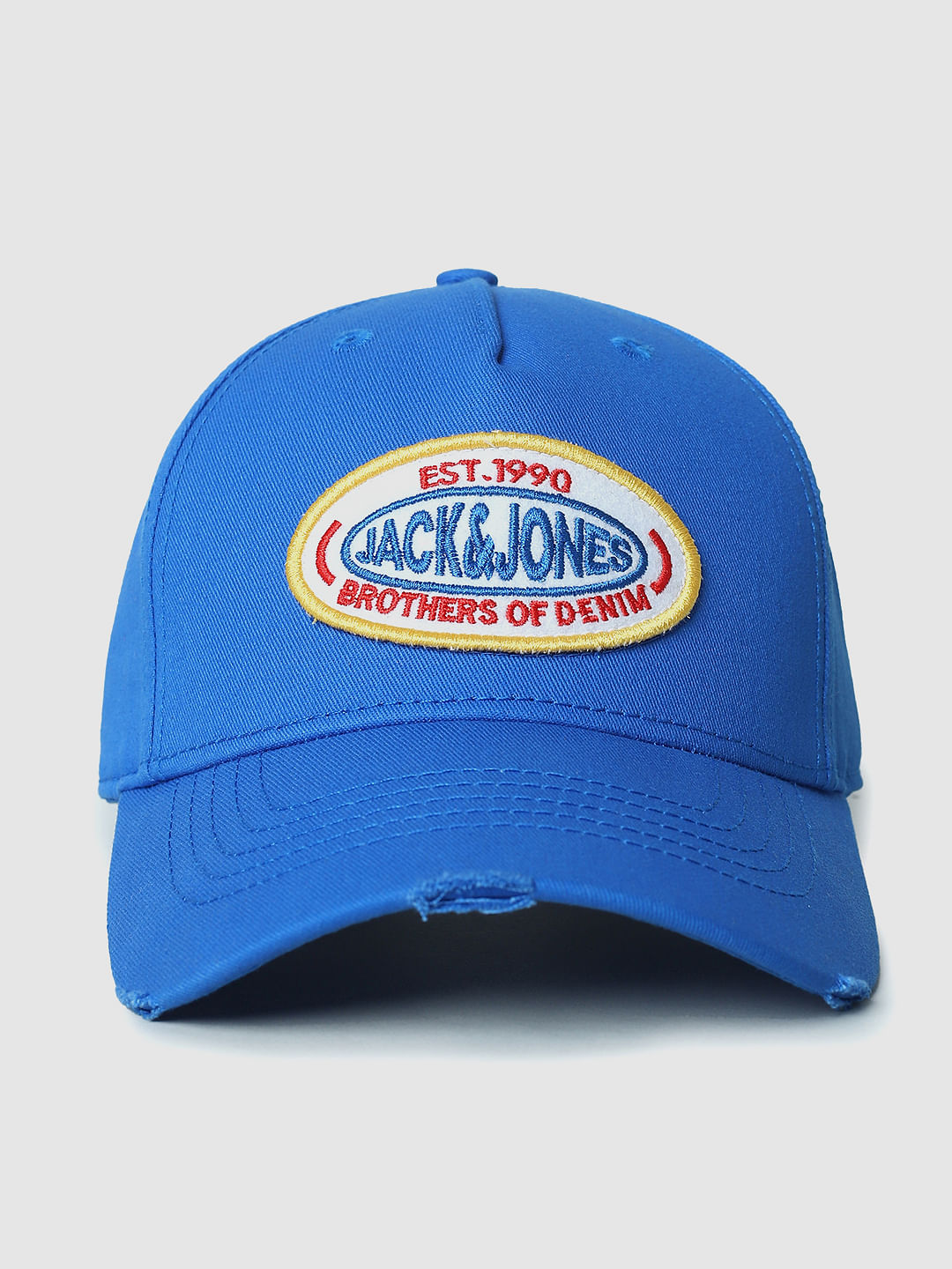 Blue Embroidered Badge Baseball Cap