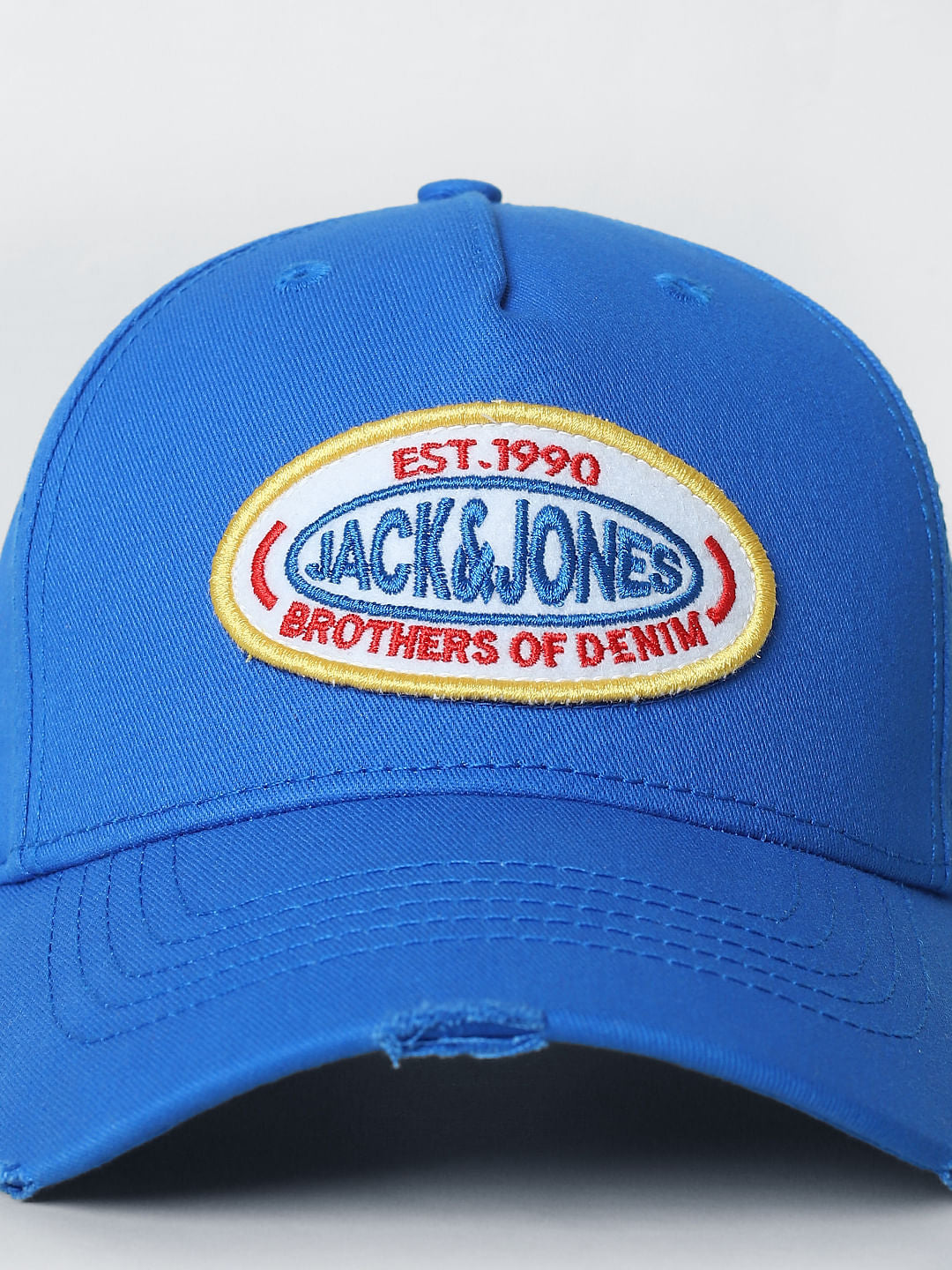 Blue Embroidered Badge Baseball Cap