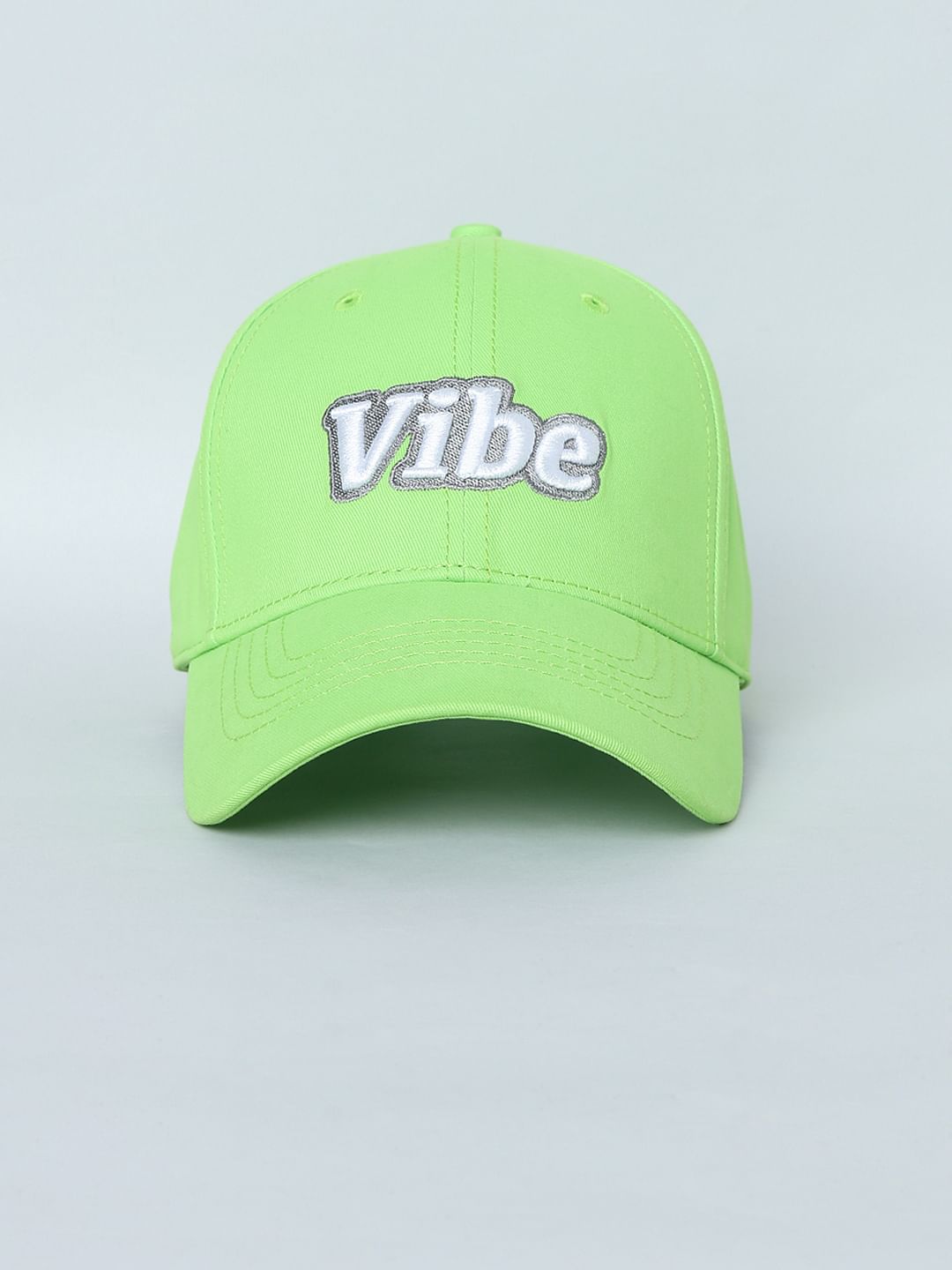 Neon Green Vibe Text Baseball Cap