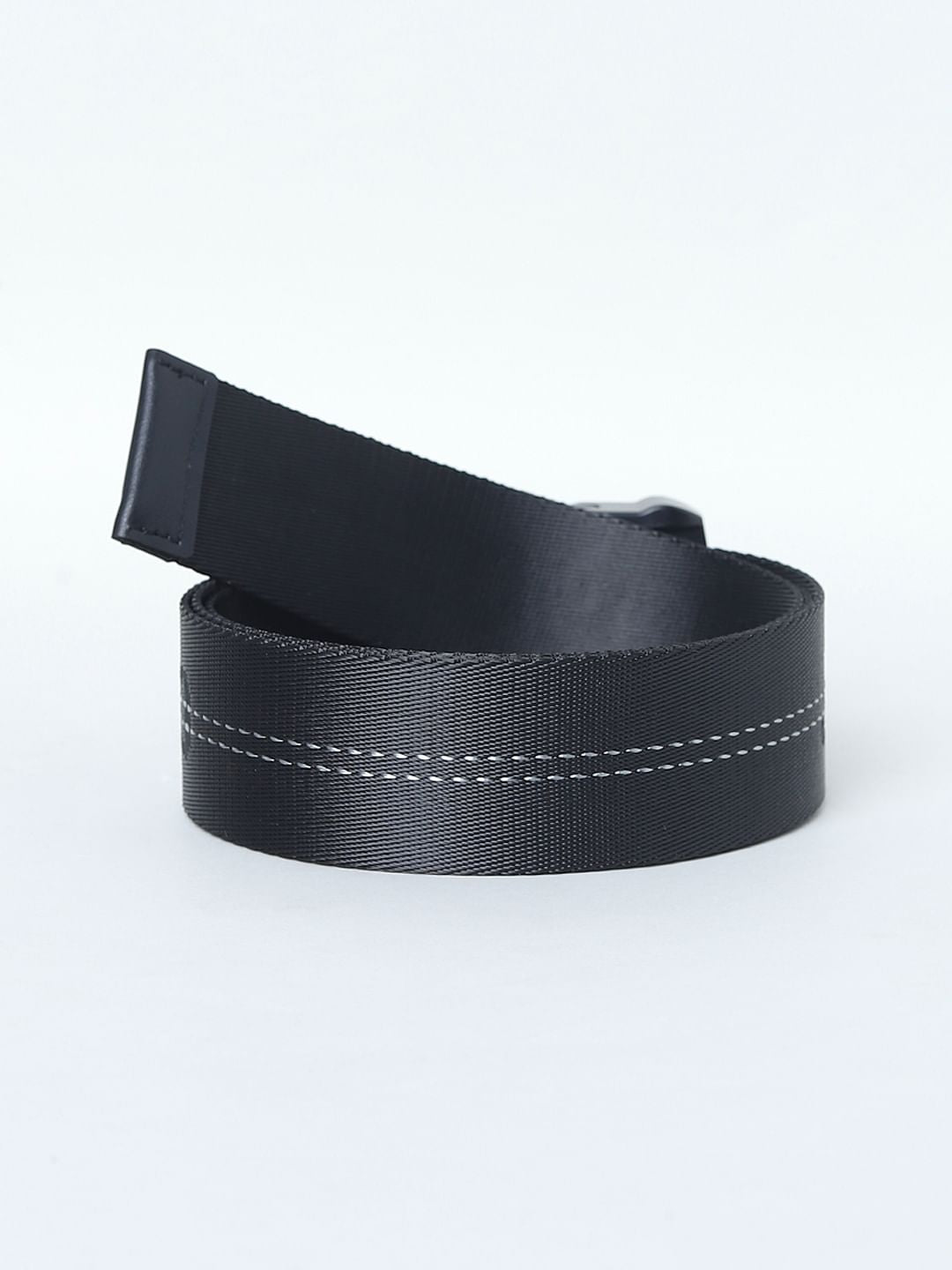 Black Tape Detail Long Belt