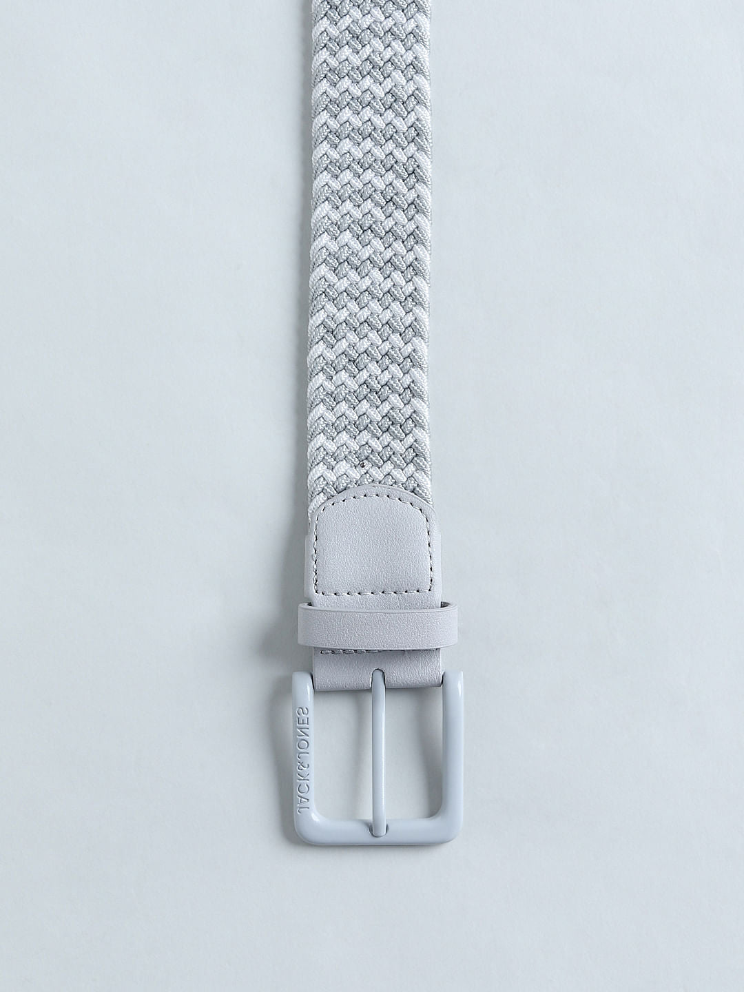 Grey Colourblocked Woven Braided Belt