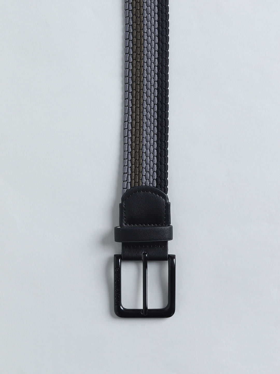 Black Tri-Colour Braided Belt