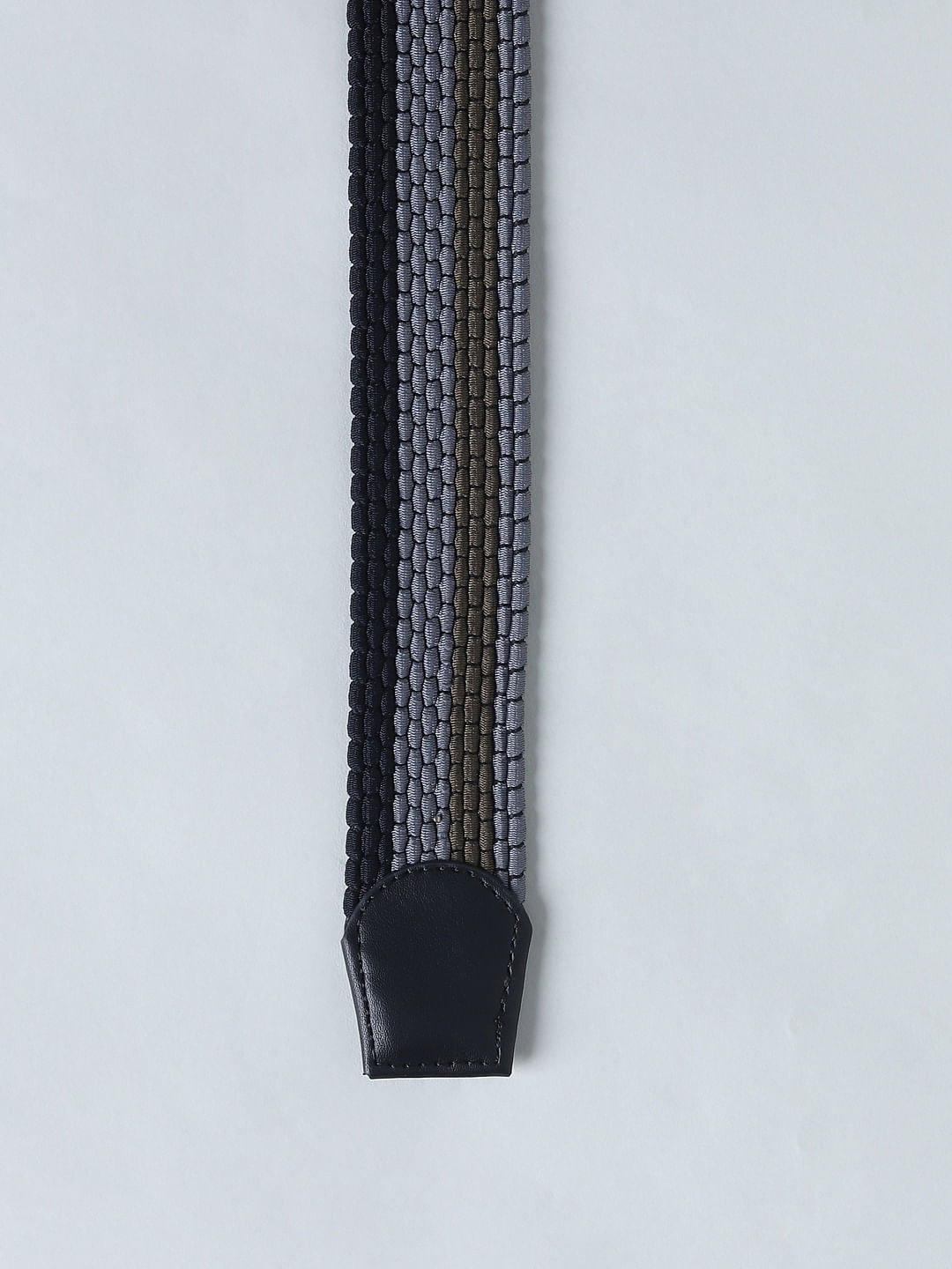 Black Tri-Colour Braided Belt