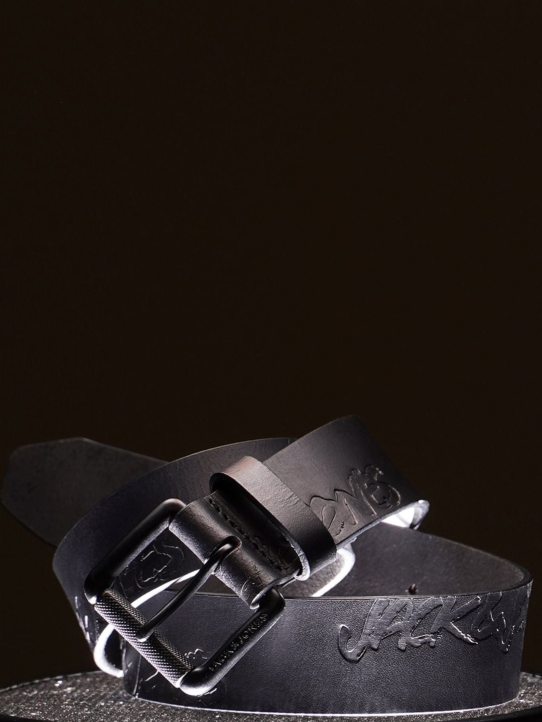 Black Leather Belt - 32