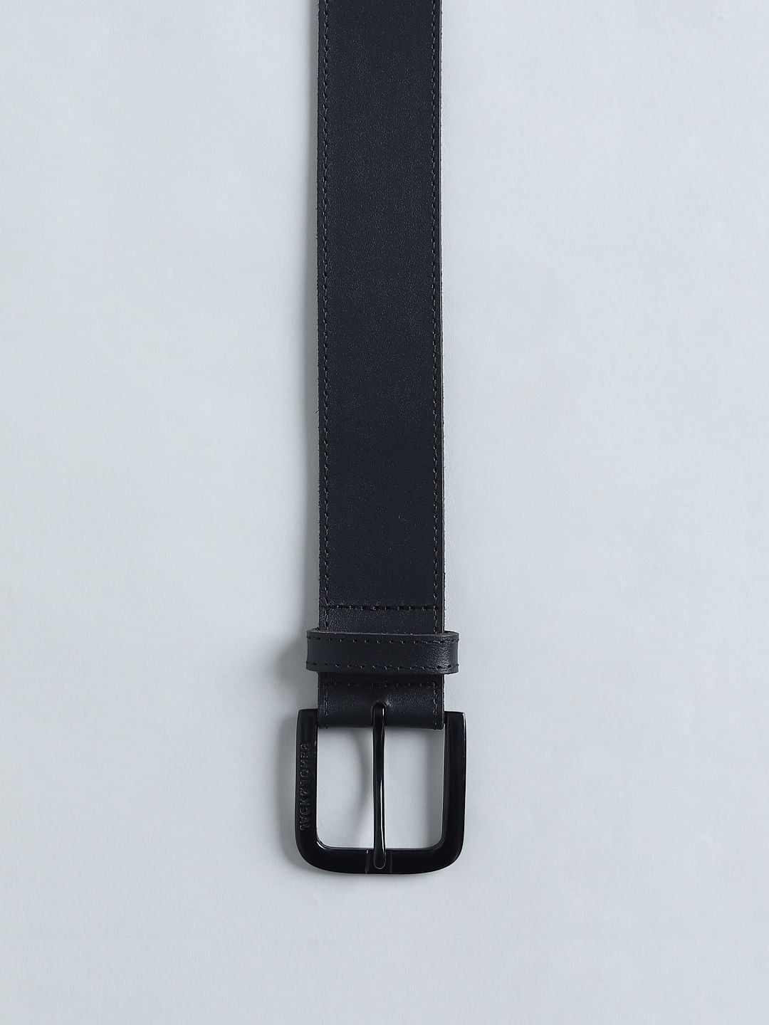 Black Printed Leather Belt