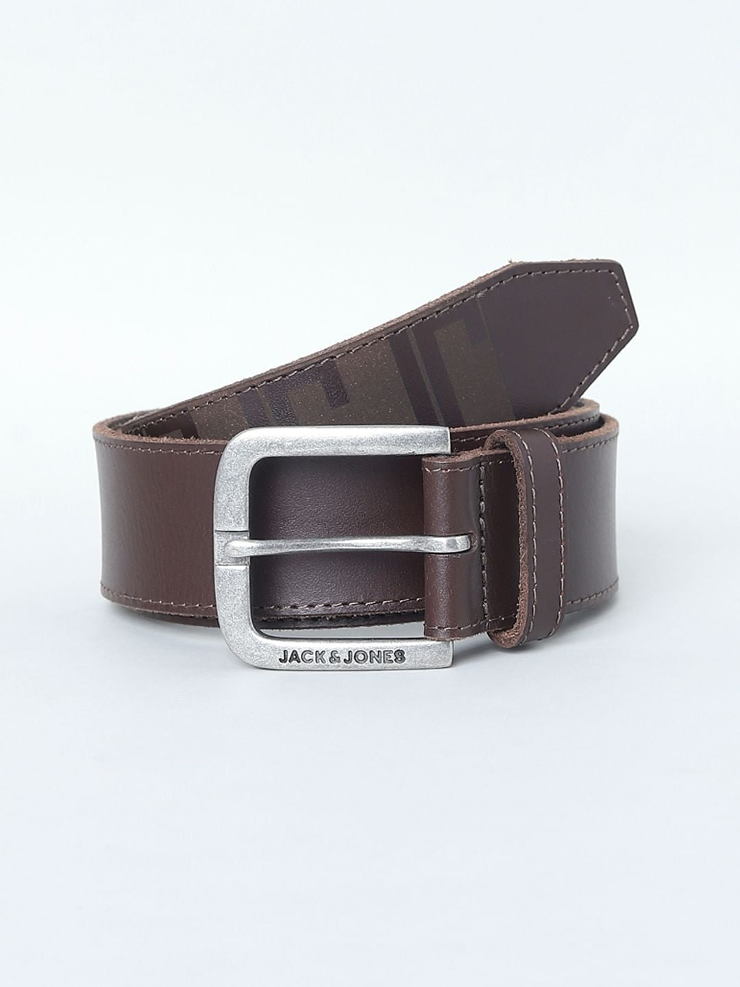 Brown Printed Leather Belt