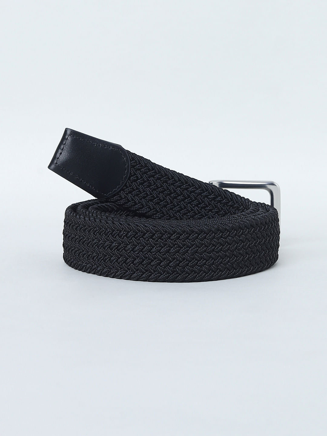Black Woven Braided Belt
