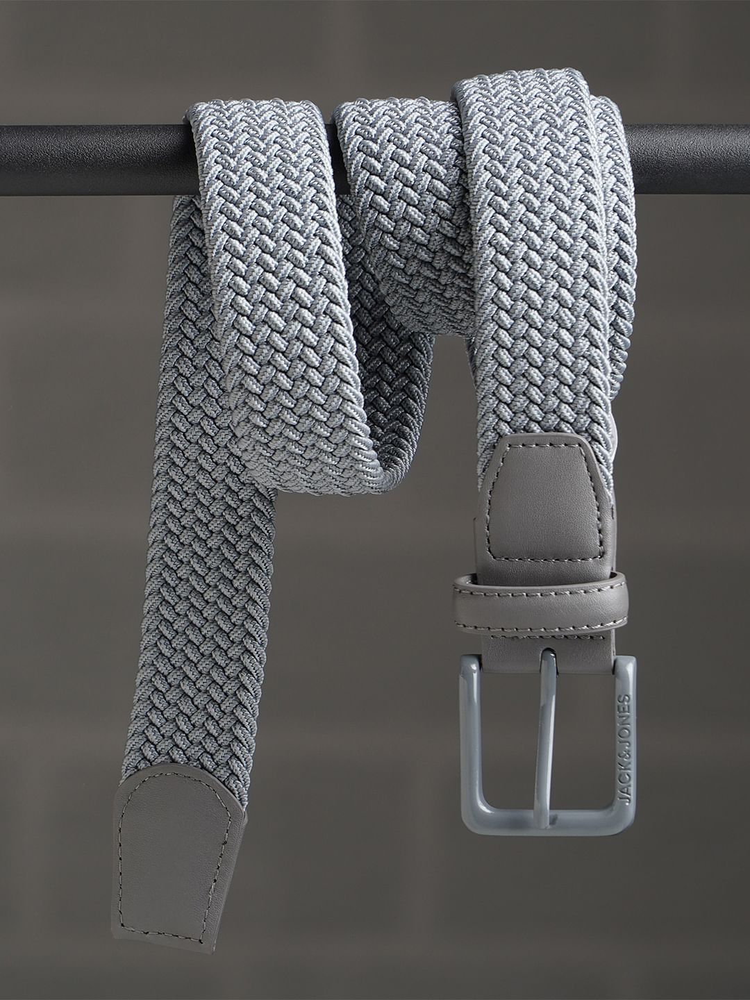 Grey Woven Braided Belt - 32