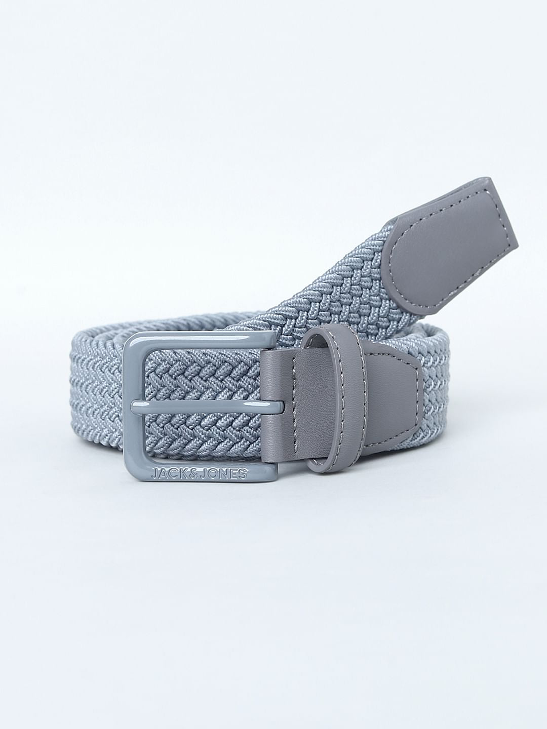 Grey Woven Braided Belt