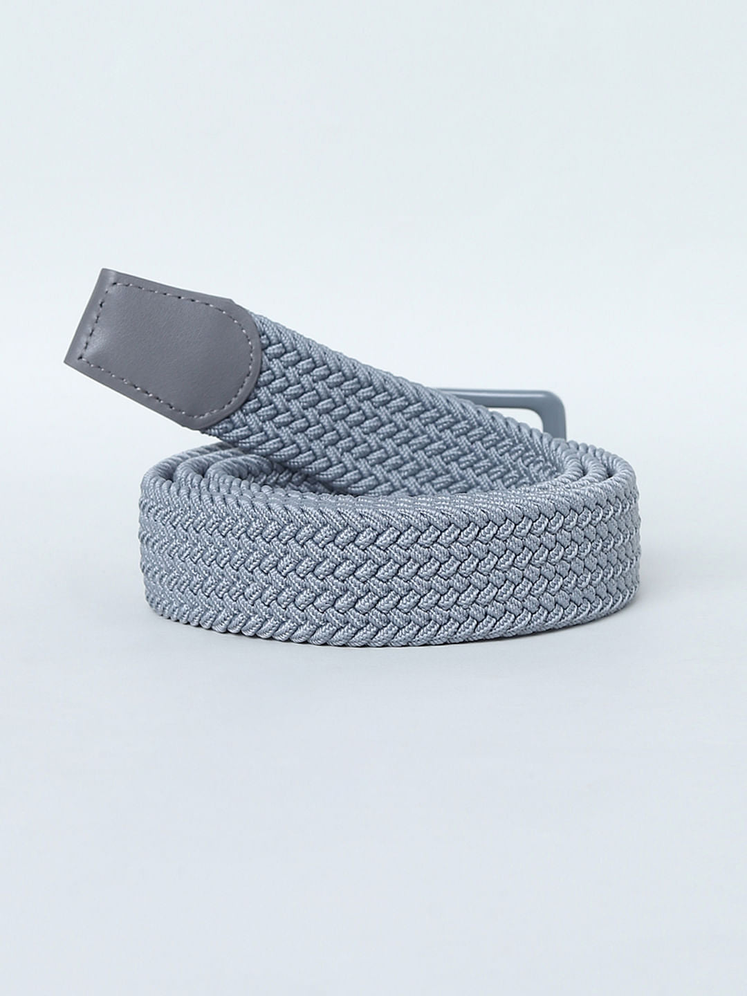 Grey Woven Braided Belt