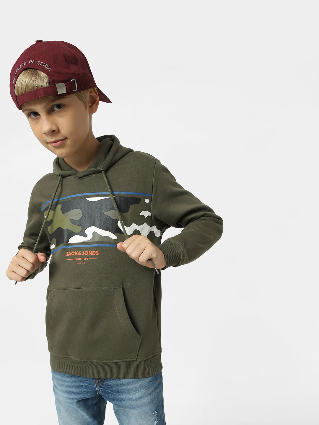 Boys Dark Green Camo Print Sweatshirt - 9/10Y