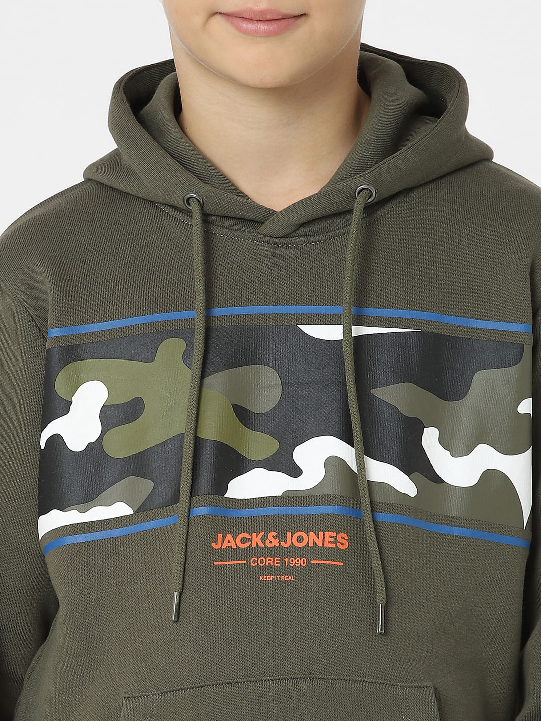 Boys Dark Green Camo Print Sweatshirt