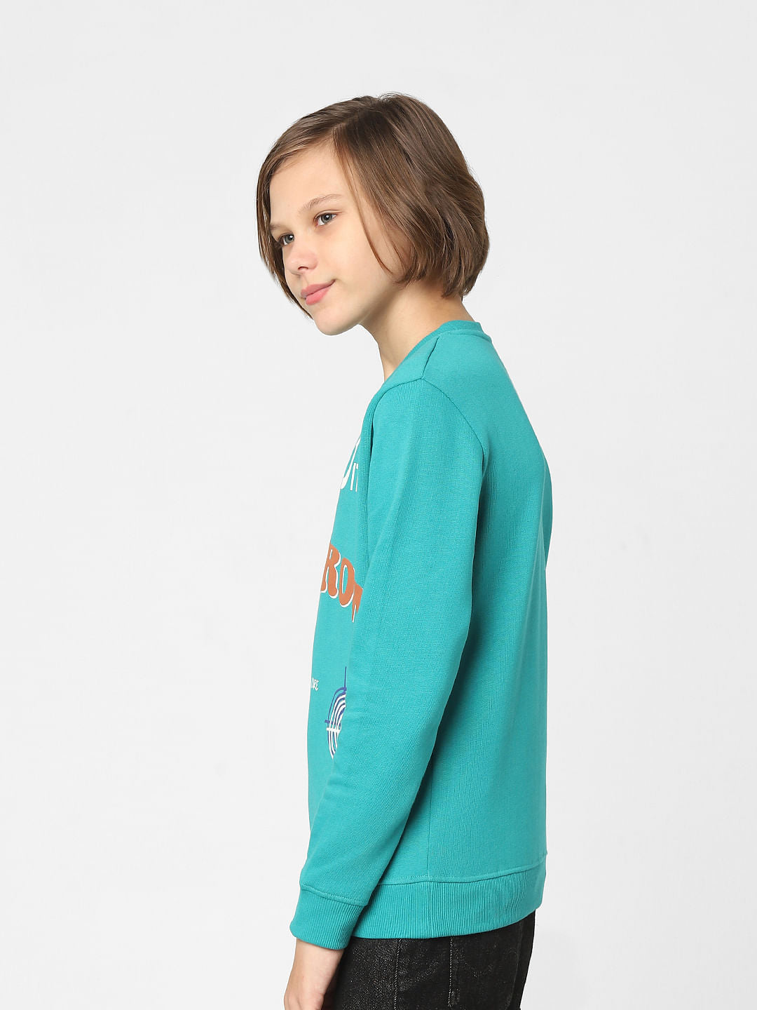 Boys Blue Typographic Print Sweatshirt