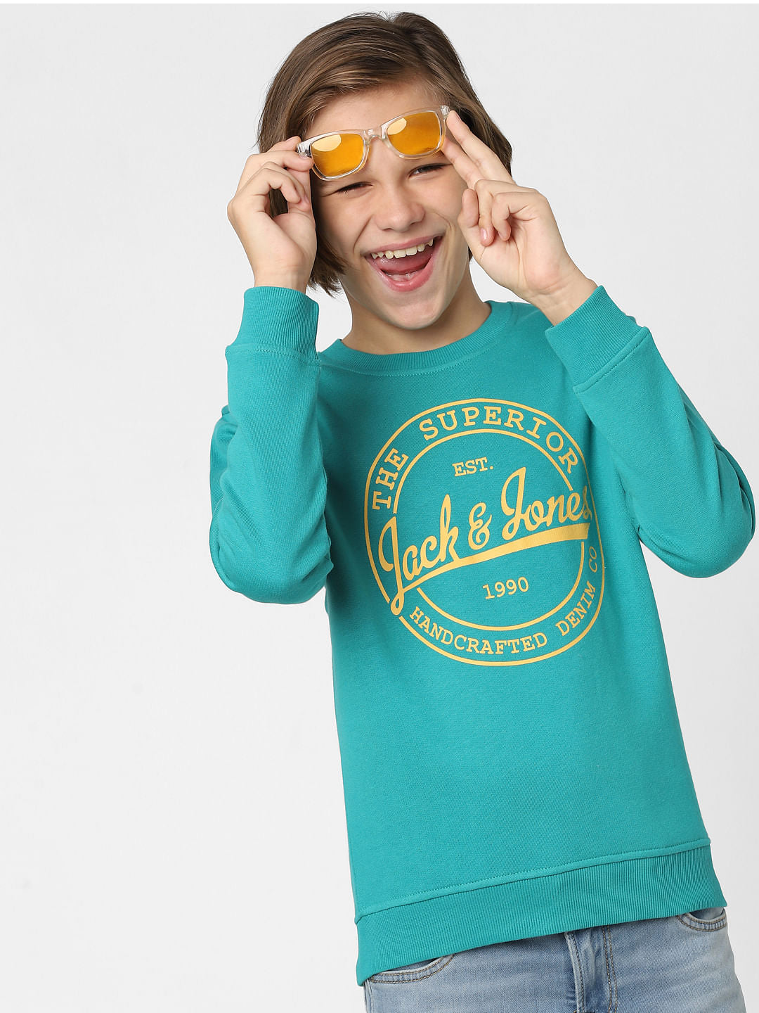 Boys Blue Logo Print Sweatshirt - 4/5Y